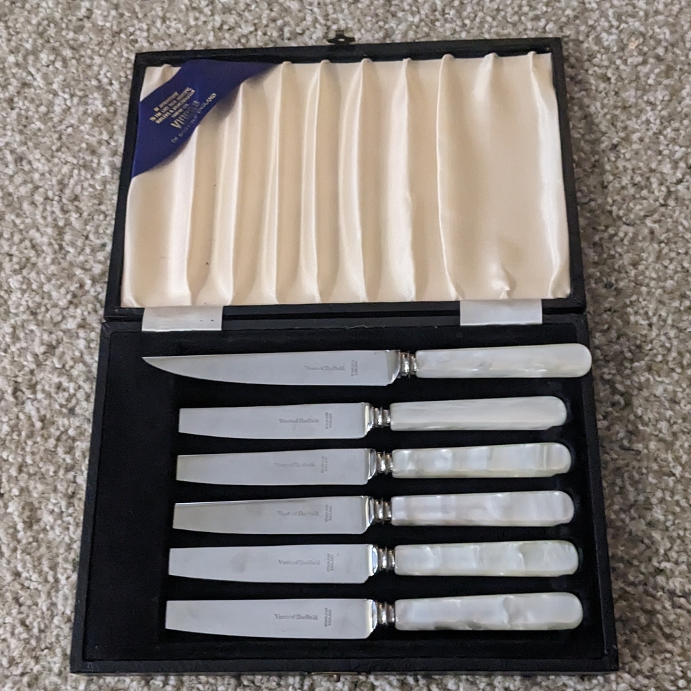 Sheffield Knife Set with Mother of Pearl Handles